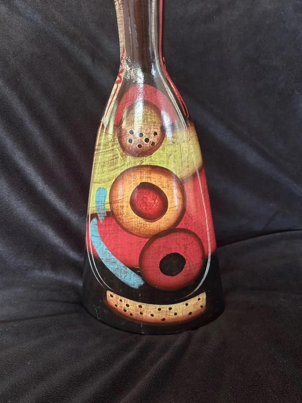 Hand-Painted Multicolor Decorative Ceramic Vase 12.5” Tall x 6” - Home Accents